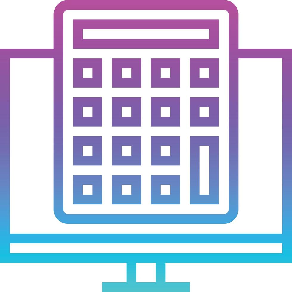 calculator computer profits merchant ecommerce - gradient icon vector