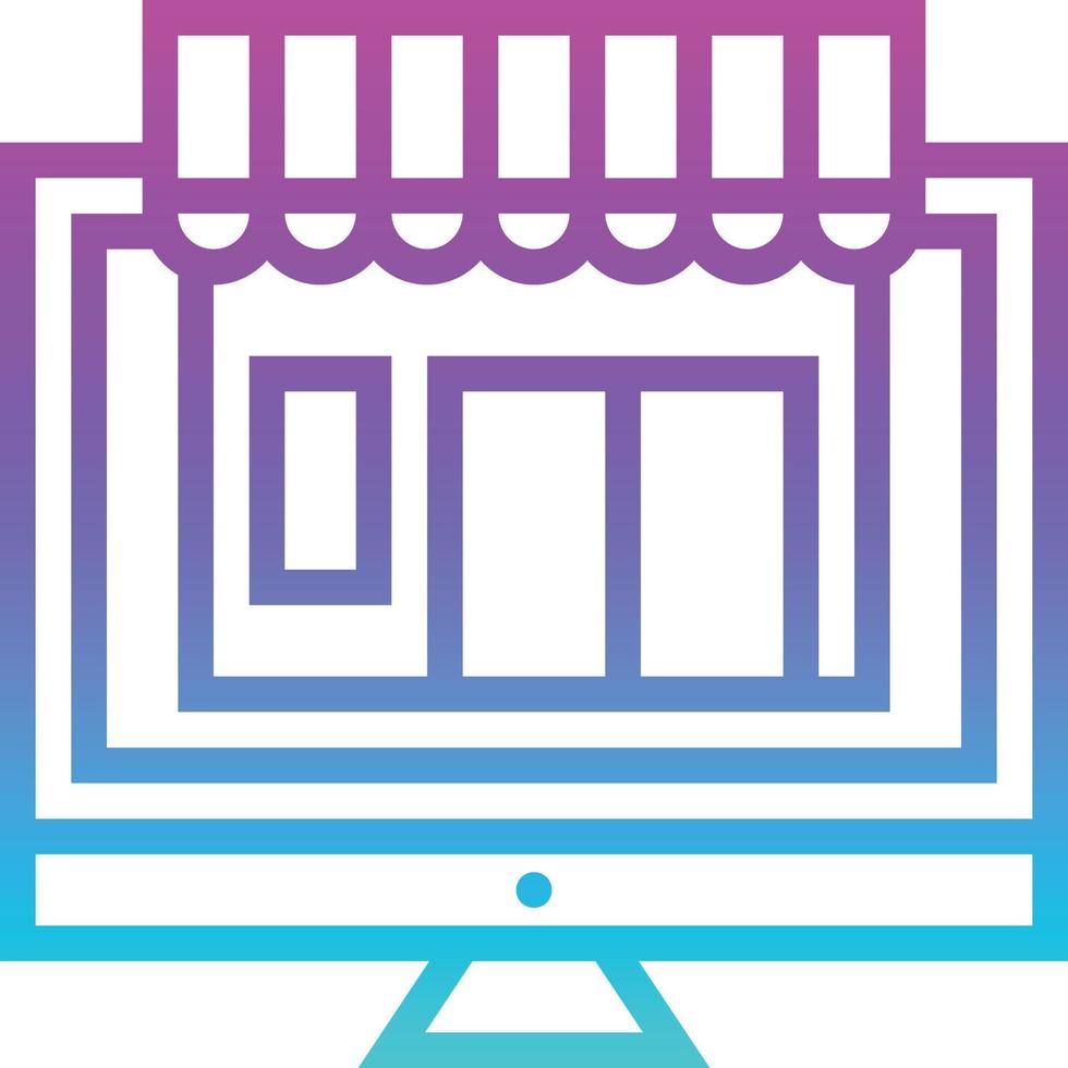 ecommerce online shop business mart - gradient icon vector