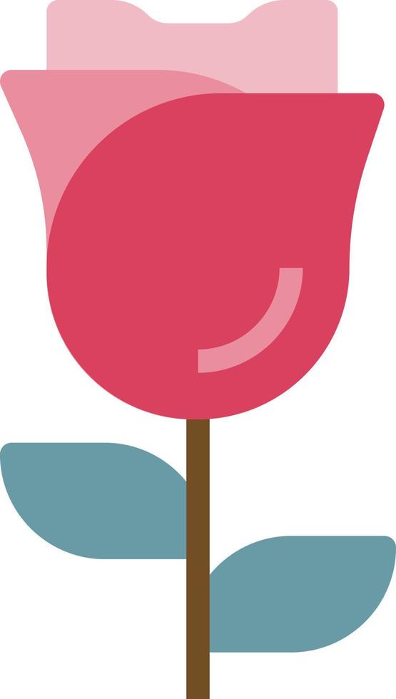 rosa naturaleza flor flor jardín botánico - icono plano vector