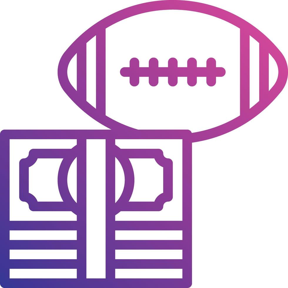 deporte de apuestas de fútbol de la nfl - icono de degradado vector