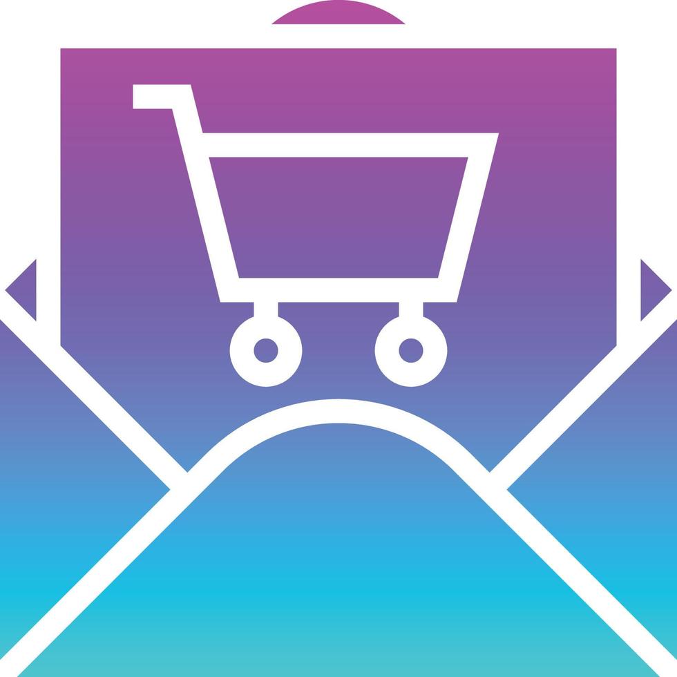 email shopping subscription cart ecommerce - gradient solid icon vector