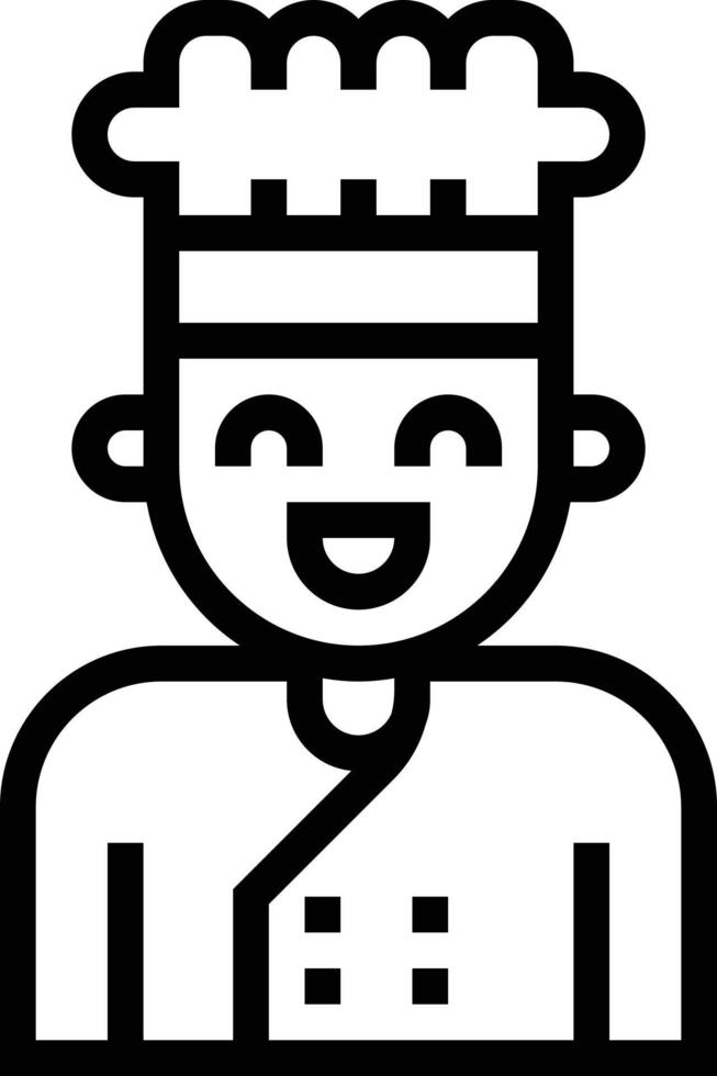 chef avatar comida - icono de contorno vector