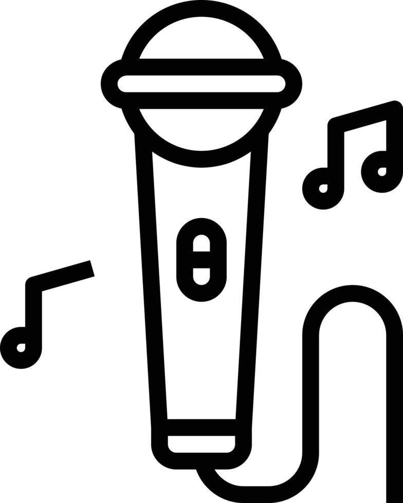 cantante de música de fiesta de karaoke - icono de contorno vector