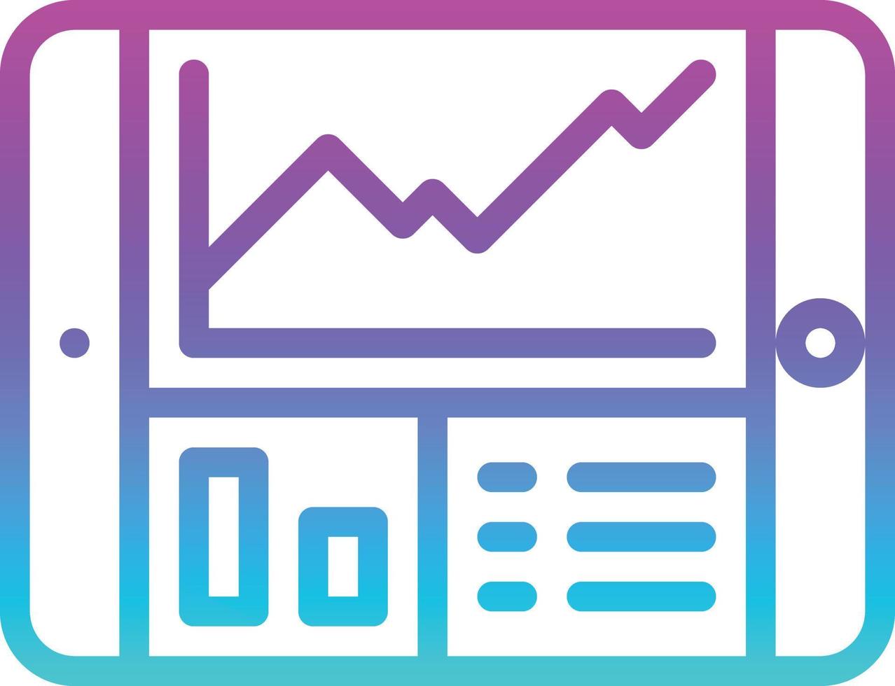 tablet graph analytics statistic profit - gradient icon vector