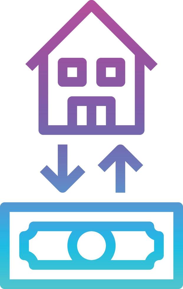 mortgage exchange house investment - gradient icon vector