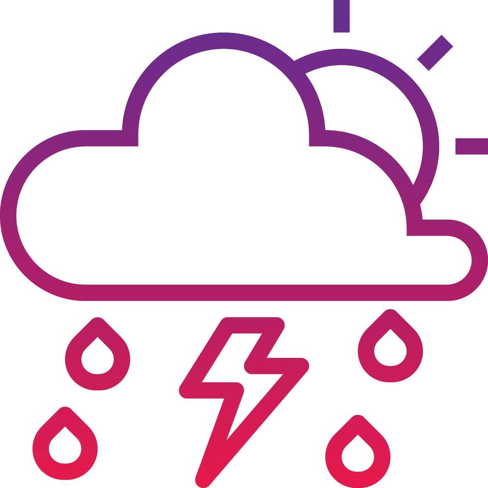 sky nature weather meteorology thunder rain storm sun - gradient icon vector