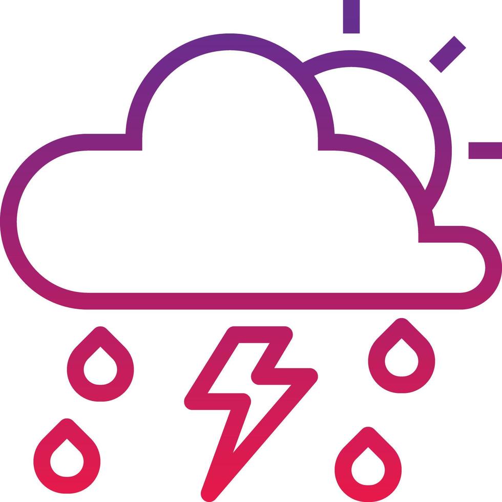 cielo naturaleza clima meteorología trueno lluvia tormenta sol - icono degradado vector