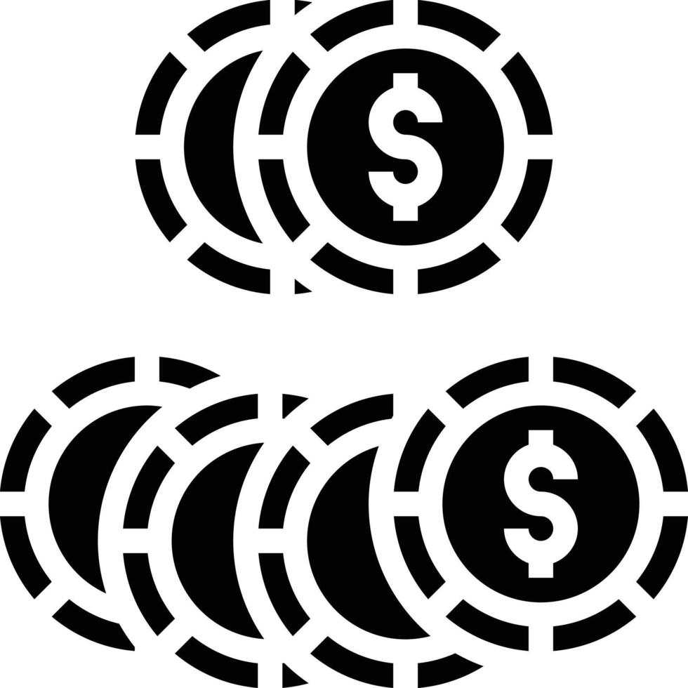 chips casino cash winner - solid icon vector