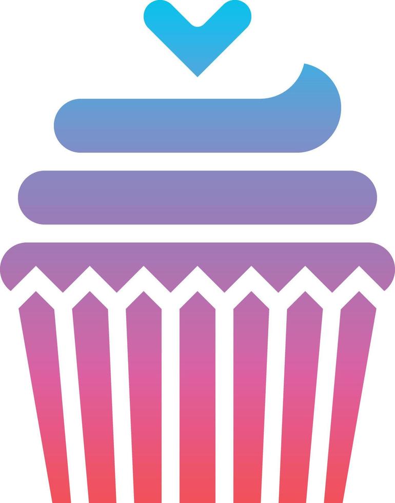 cupcake food sweet muffin bakery dessert cupcake baked food and restaurant - gradient solid icon vector