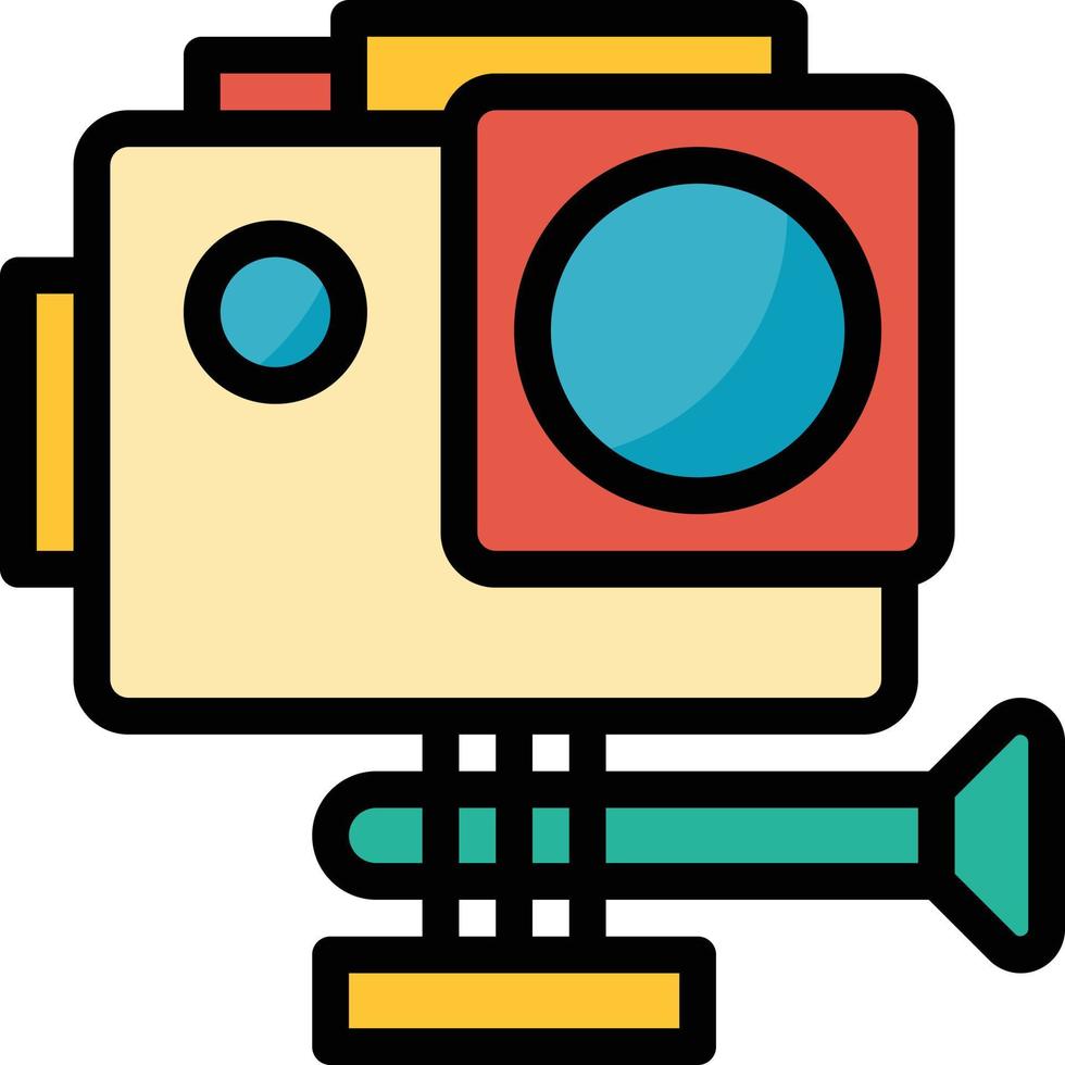 action camera technology camera photo photography shoot electronics action remebrance - filled outline icon vector