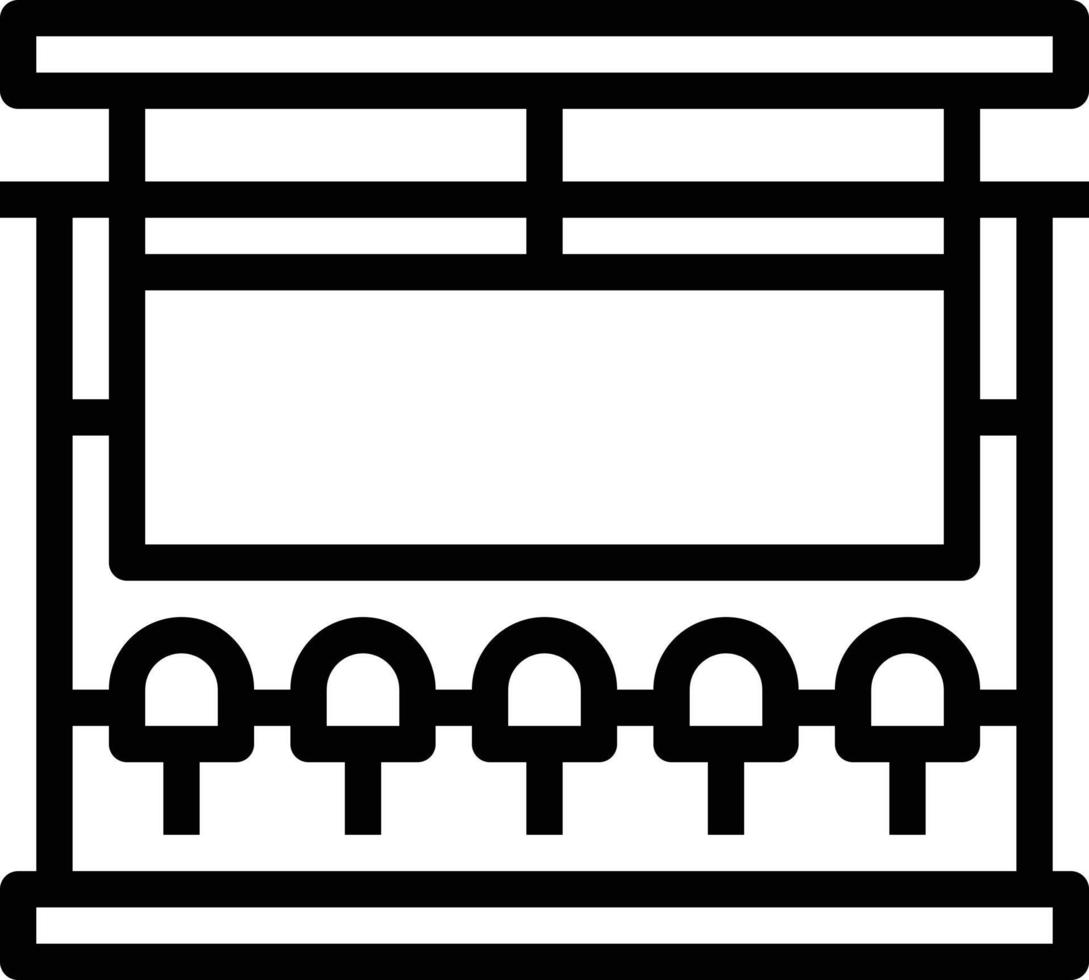 parada de autobús transporte público - icono de contorno vector