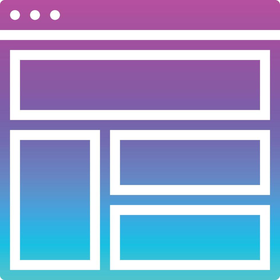 layout page website software development - gradient solid icon vector