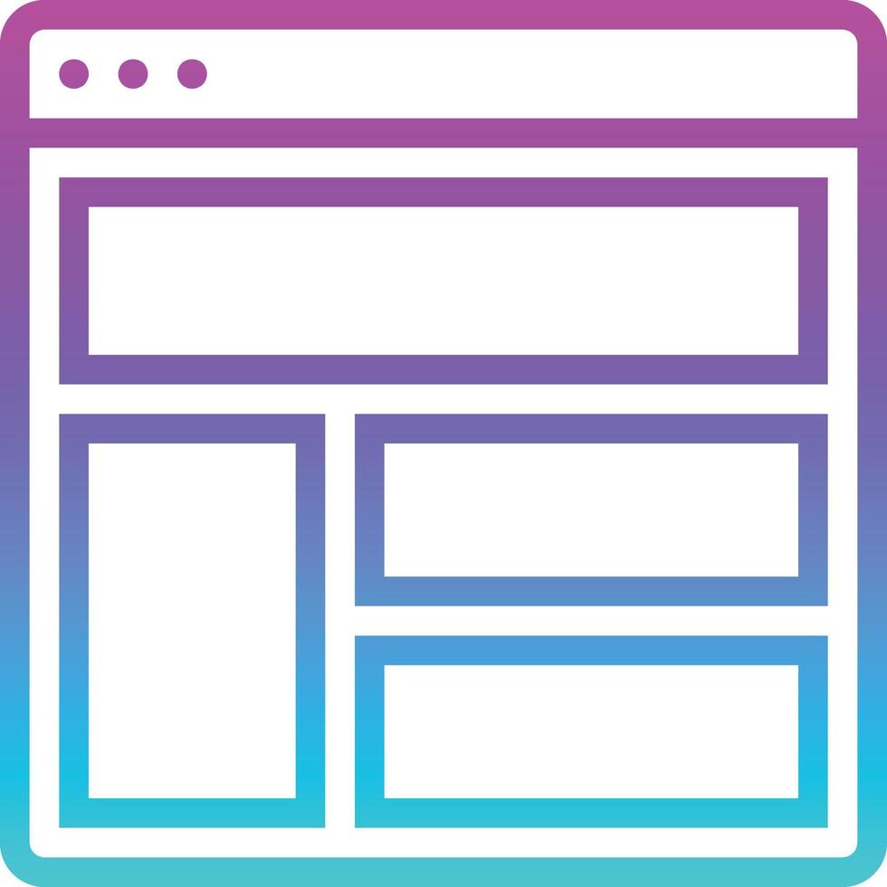 layout page website software development - gradient icon vector