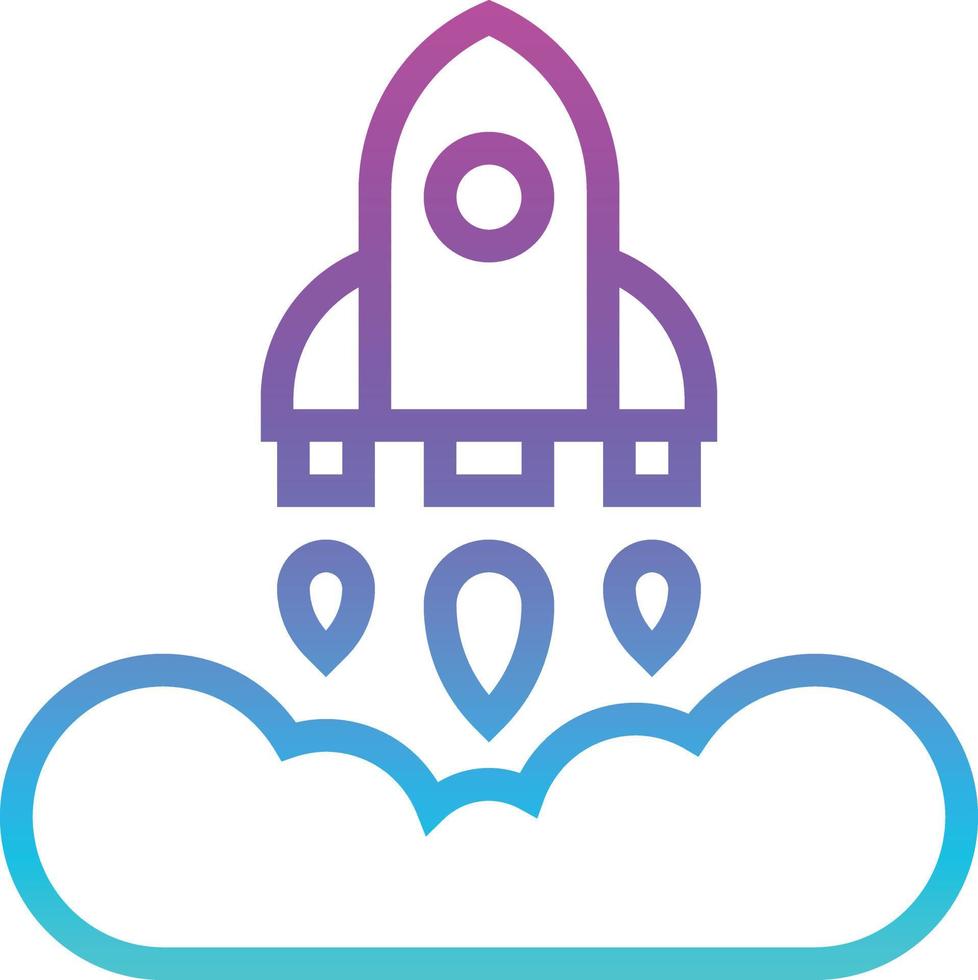 launch startup deployment software development - gradient icon vector