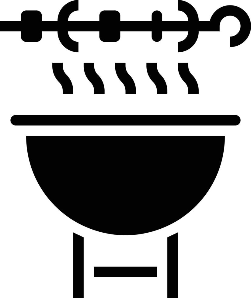 bbq party grill smoked barbeque - solid icon vector