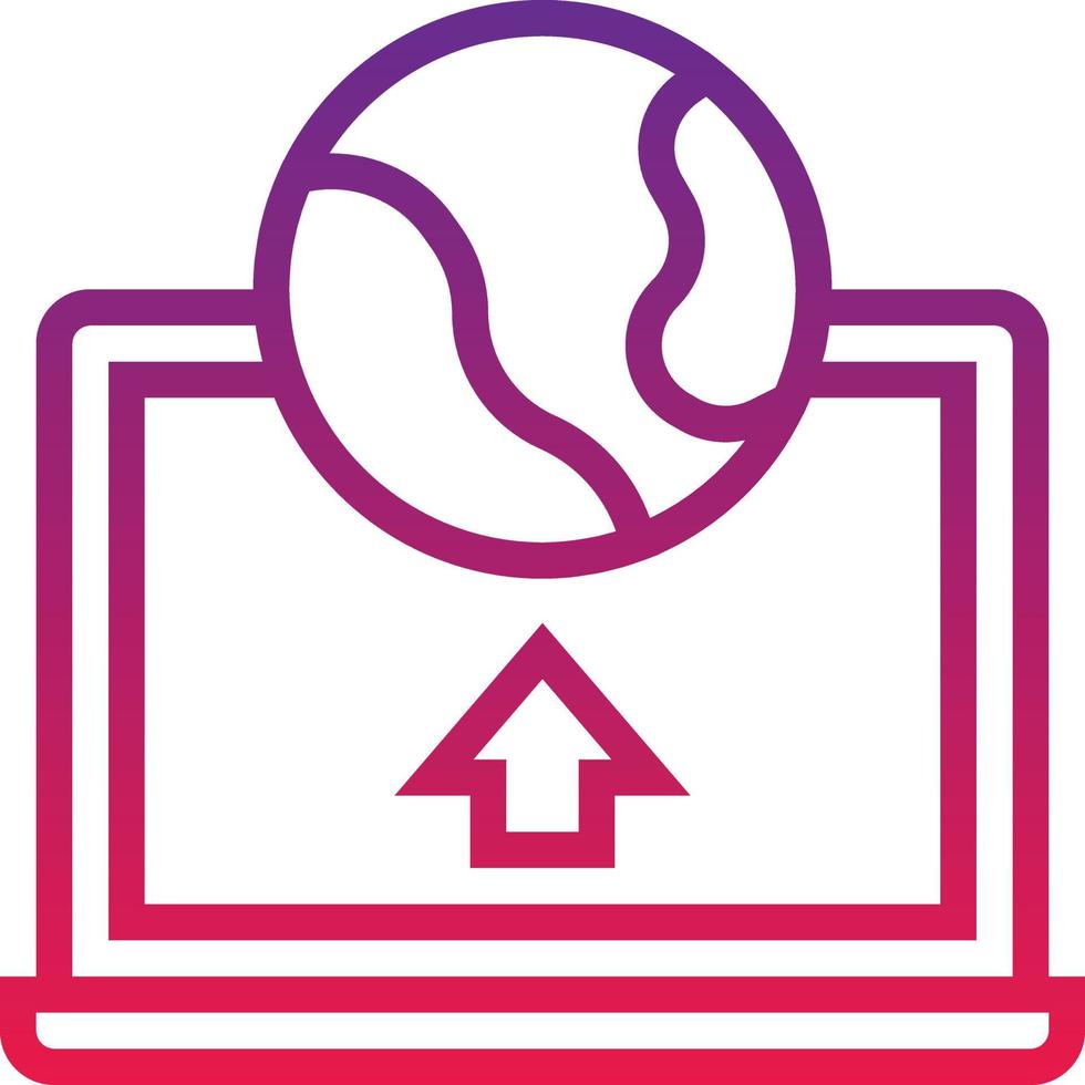 deployment upload worldwide software development - gradient icon vector