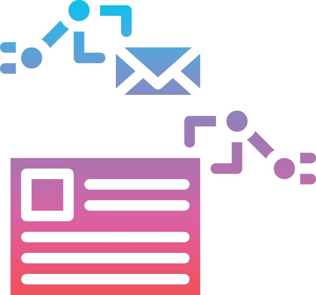 automation blog email post automatic robot - gradient solid icon vector