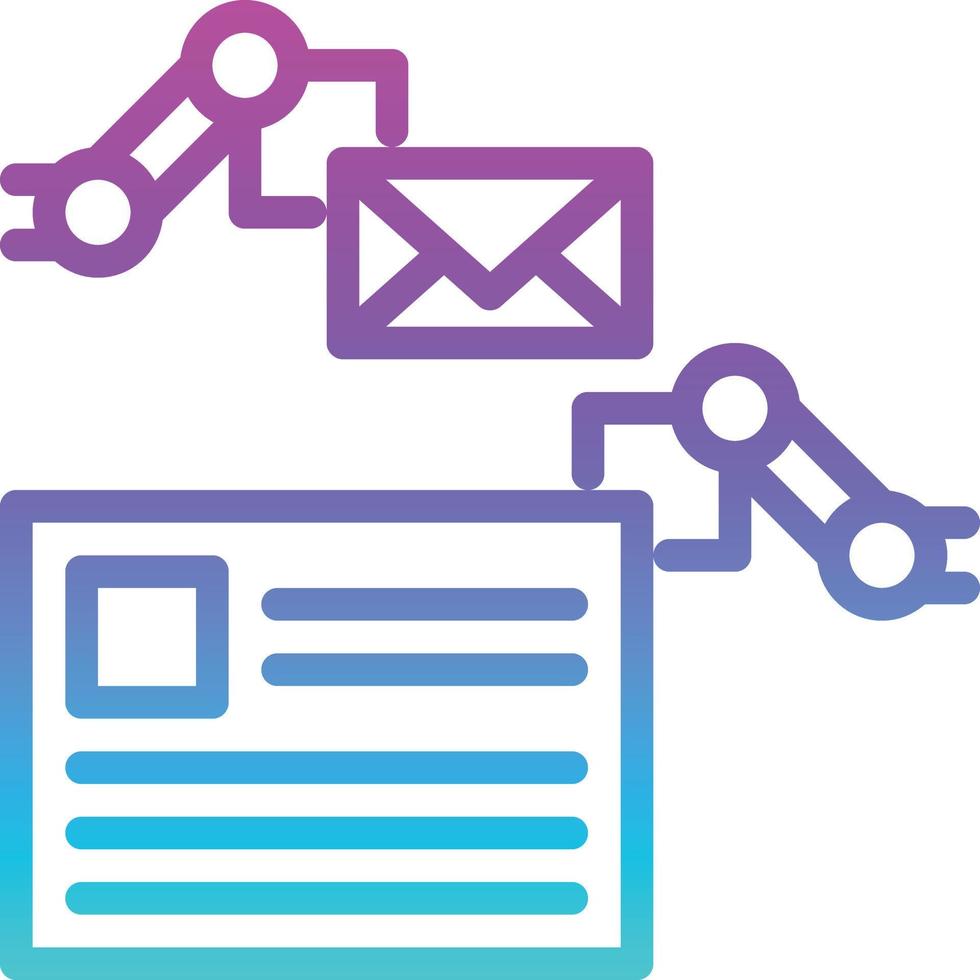 automation blog email post automatic robot - gradient icon vector