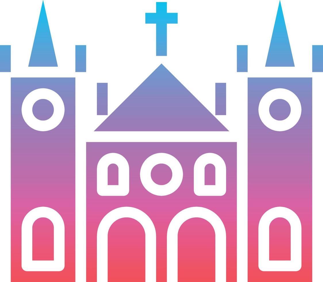 monumentos de la iglesia celebración culturas católicas - icono sólido degradado vector