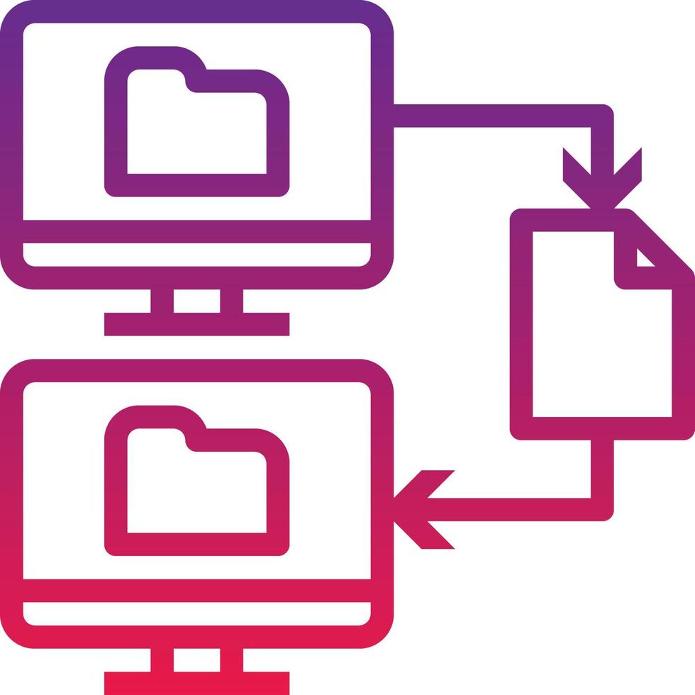 file transfer send networking multimedia - gradient icon vector