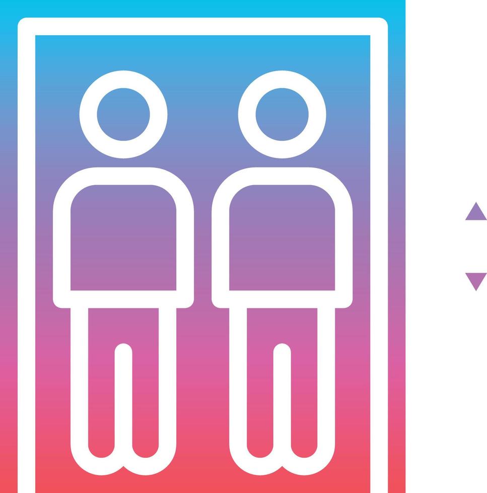 elevator transportation people up down - gradient solid icon vector
