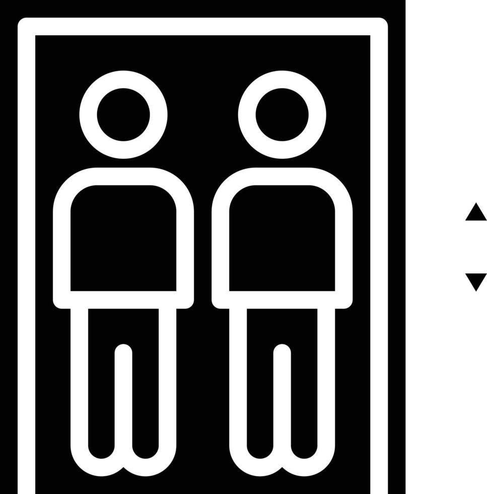 elevator transportation people up down - solid icon vector