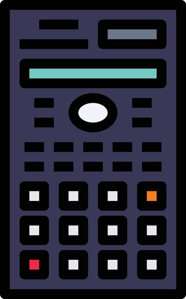 Calculadora de análisis de dispositivos electrónicos digitales - icono de contorno lleno vector