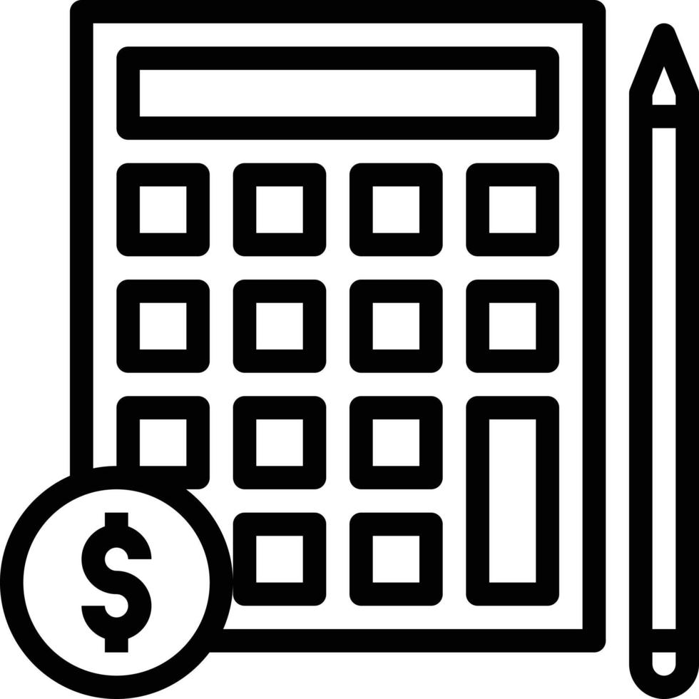 finance calculator analysis money - outline icon vector
