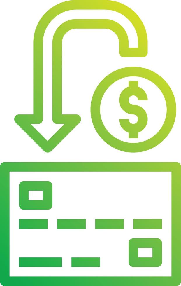 cashback credit card money refund return - gradient icon vector