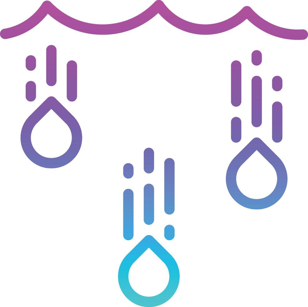 lloviendo gota de agua cayendo - icono de degradado vector