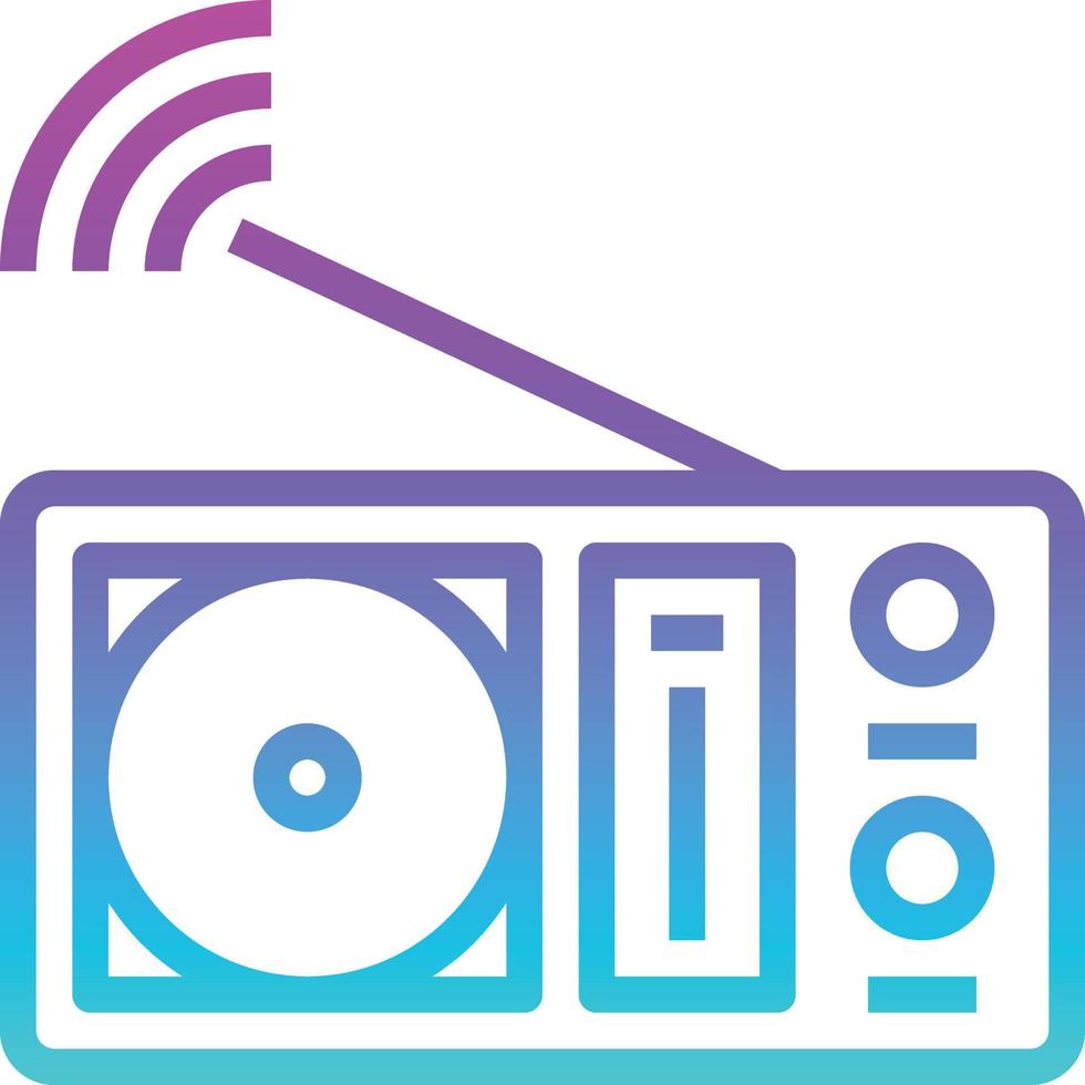radio music song listen multimedia - gradient icon vector