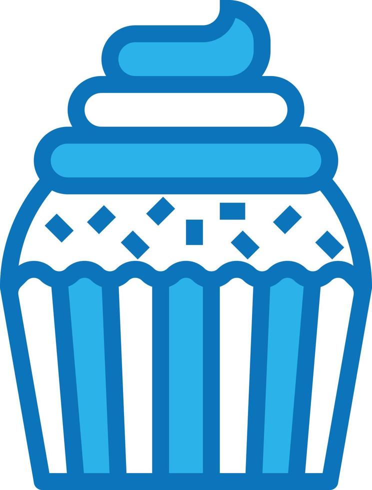 cup cake party dessert bekery birthday - blue icon vector