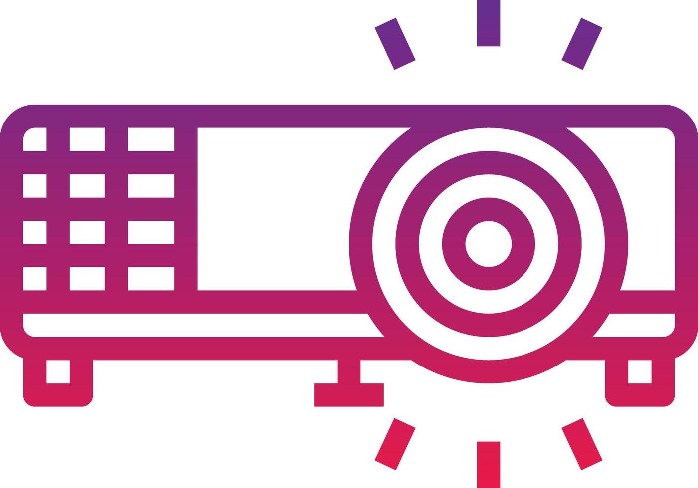 projector presentation screen slide multimedia - gradient icon vector