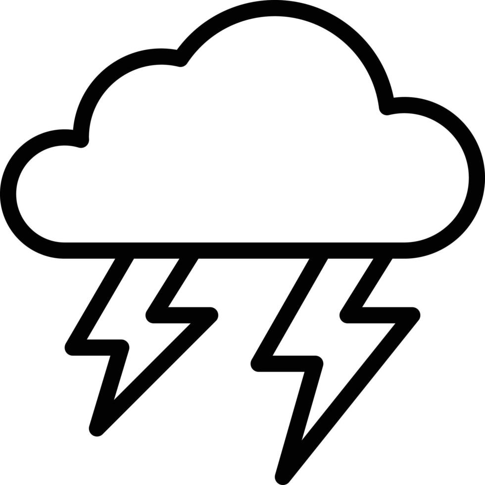 thunder strom rain cloud spark - outline icon vector