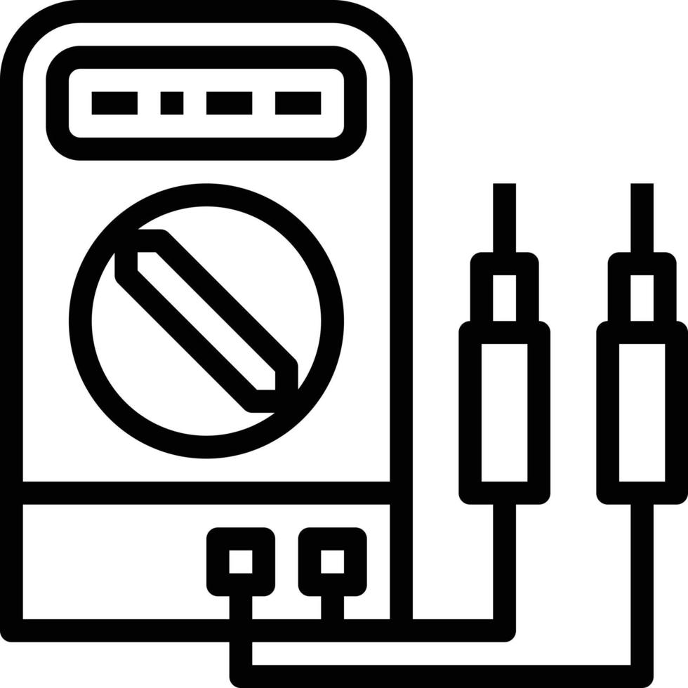 voltmeter tool electricity construction - outline icon vector
