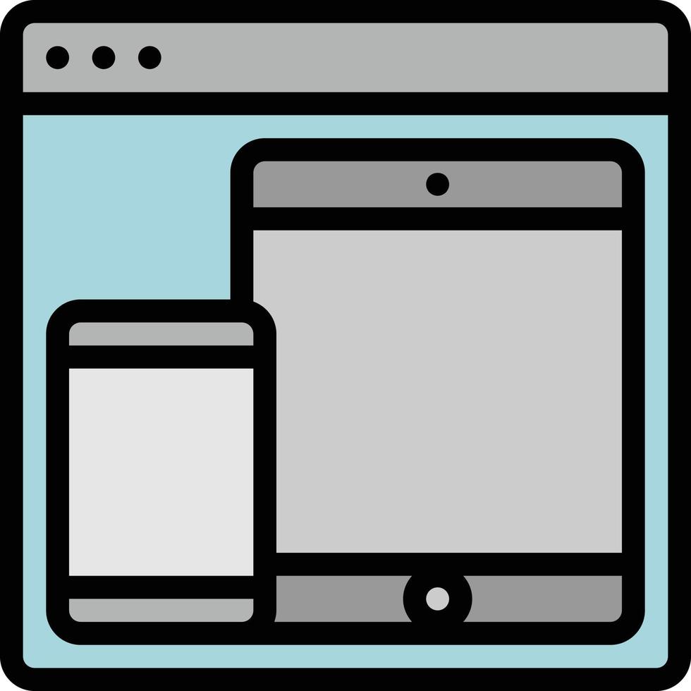 platform cross multiple software development - filled outline icon vector