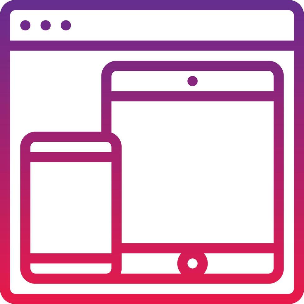 platform cross multiple software development - gradient icon vector