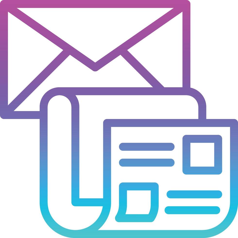 newsletter letter newspaper marketing email - gradient icon vector