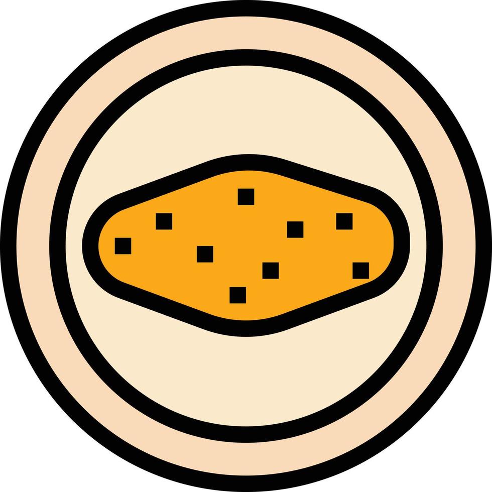 tortilla comida huevo - icono de contorno lleno vector