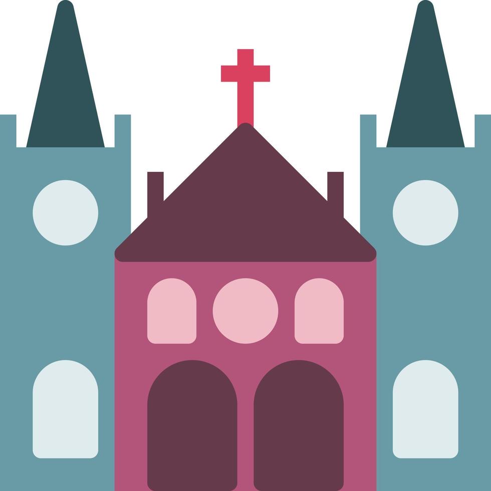 iglesia monumentos celebración culturas católicas - icono plano vector