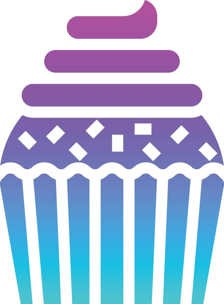 cup cake party dessert bekery birthday - gradient solid icon vector