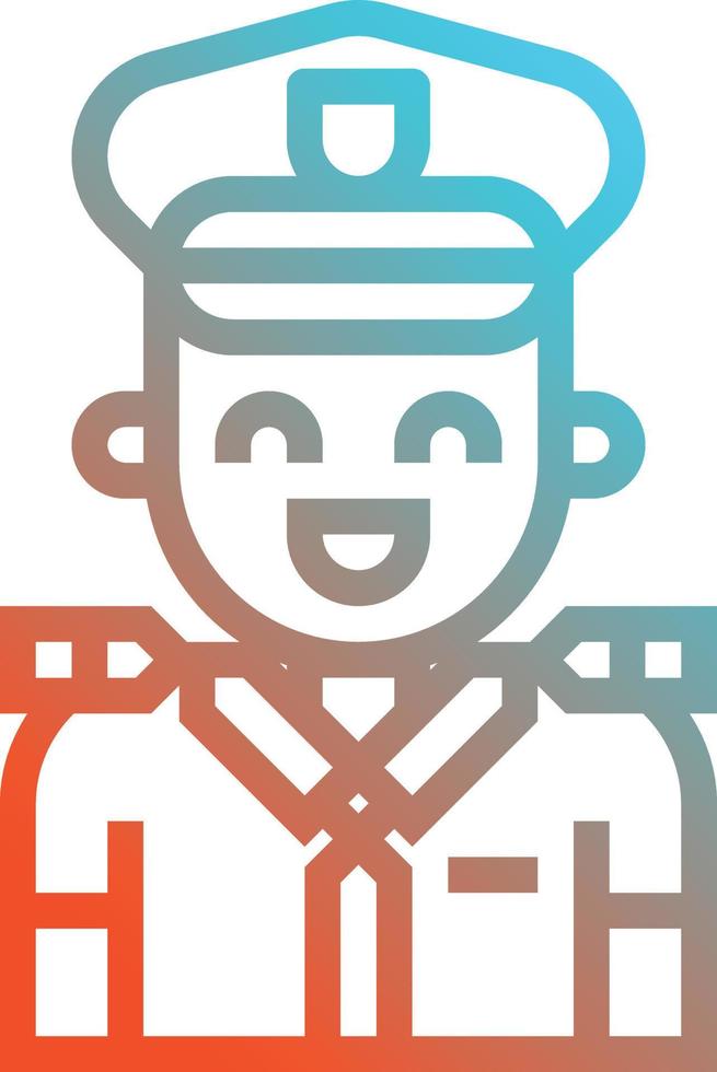 captain avatar transportation - gradient icon vector
