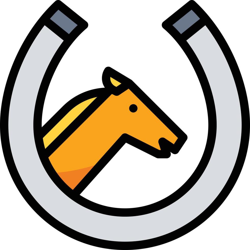 horse racing bet gambling horseshoe - filled outline icon vector