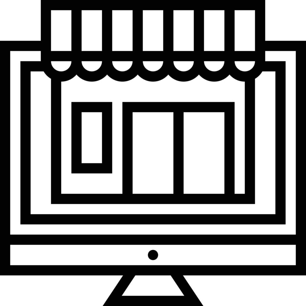comercio electrónico tienda en línea business mart - icono de contorno vector