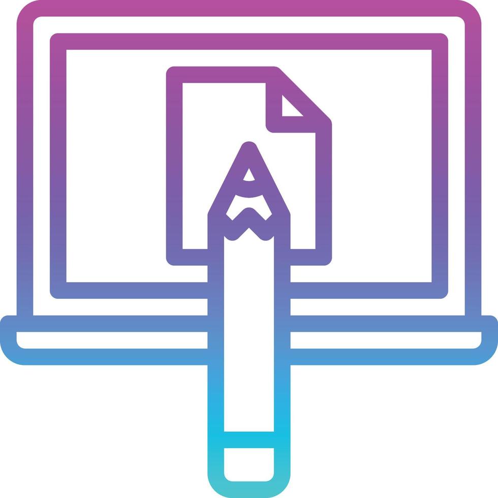 e learning draw computer art multimedia - gradient icon vector