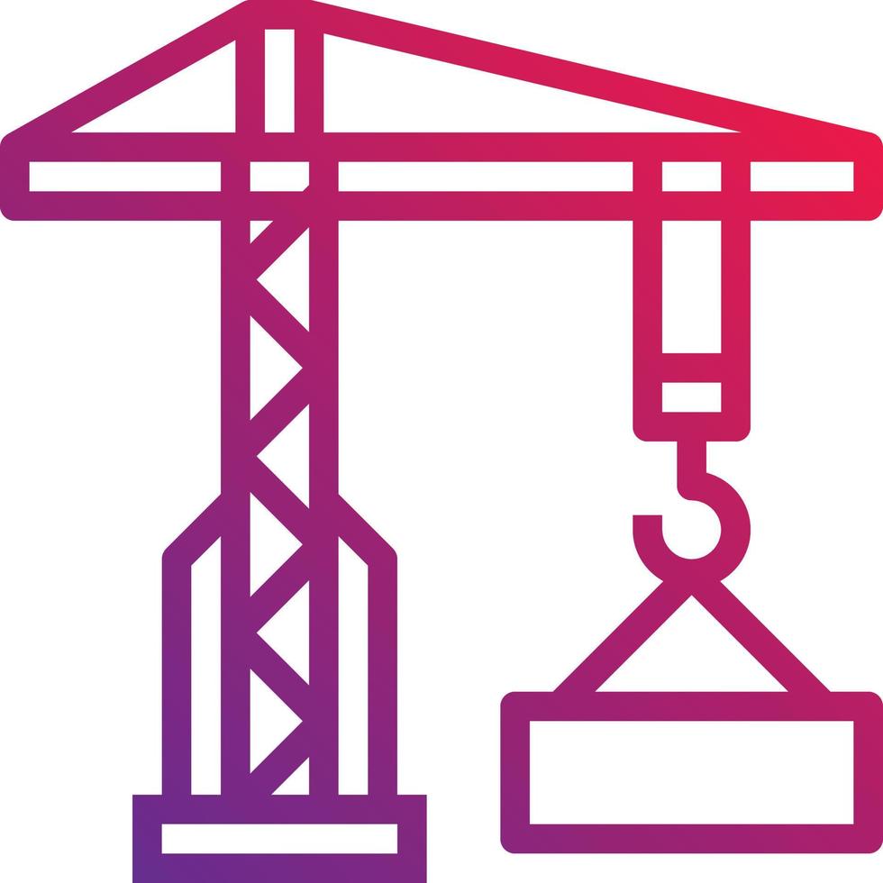 crane construction hook tool - gradient icon vector