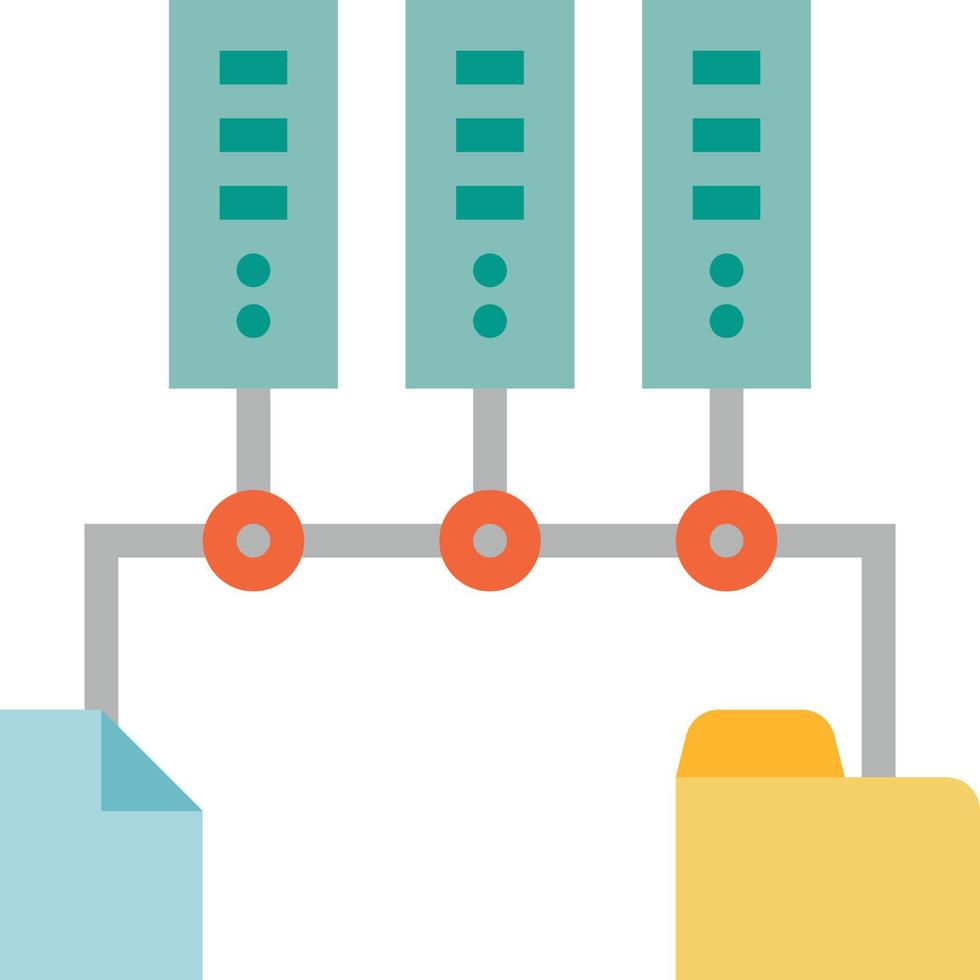 server file storage software development - flat icon vector
