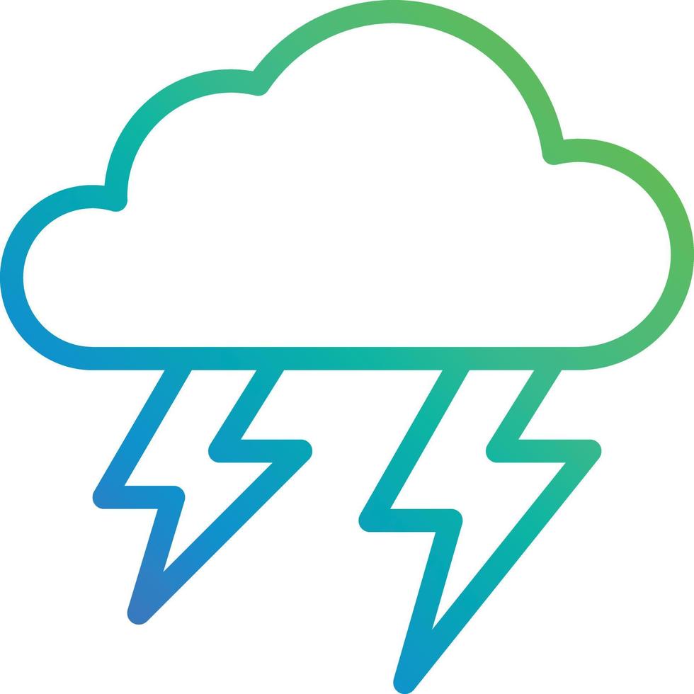 trueno strom lluvia nube chispa - icono degradado vector