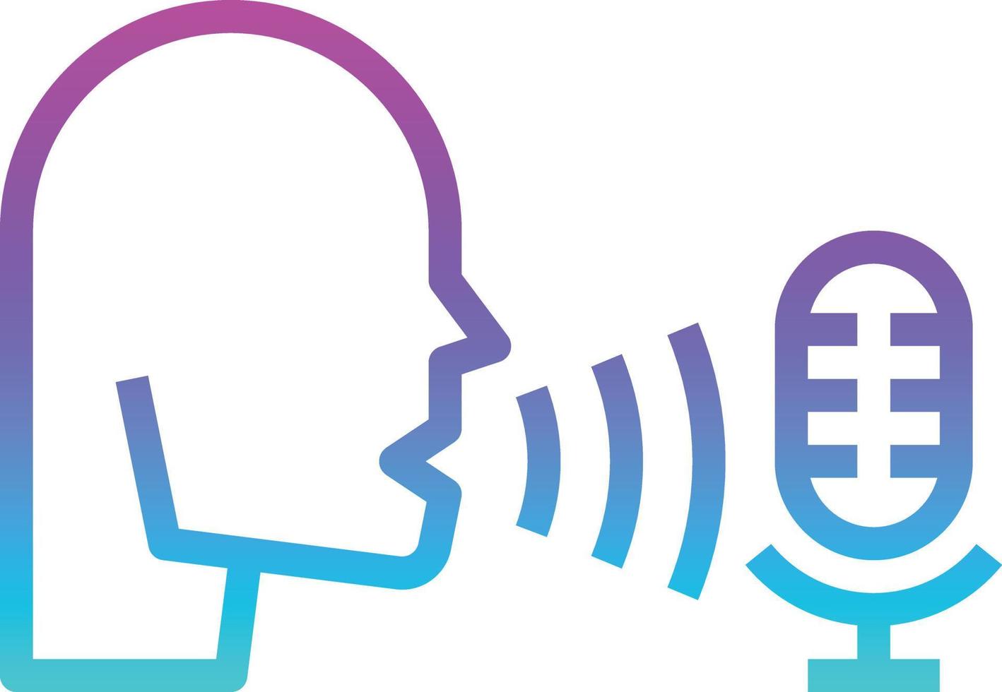 voice command talk speech multimedia - gradient icon vector