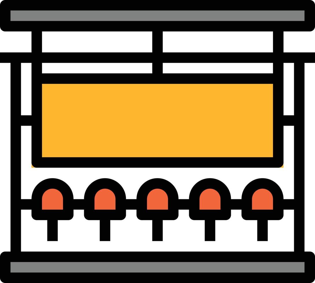 bus stop transportation public - filled outline icon vector